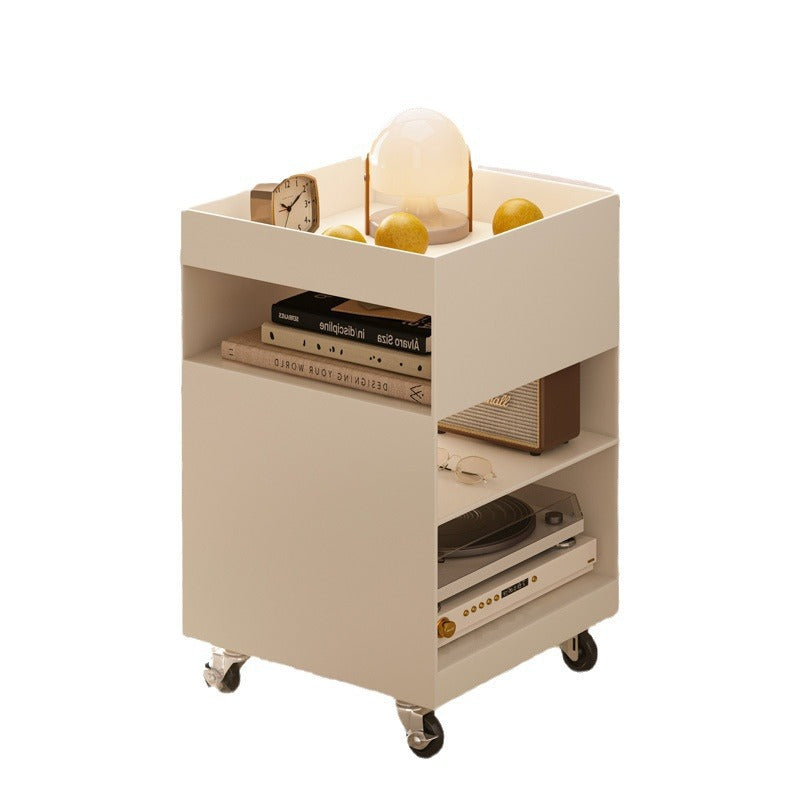 Modern Minimalist Iron Mobile Square End Table 4-Tier For Living Room