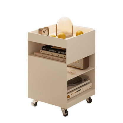 Modern Minimalist Iron Mobile Square End Table 4-Tier For Living Room