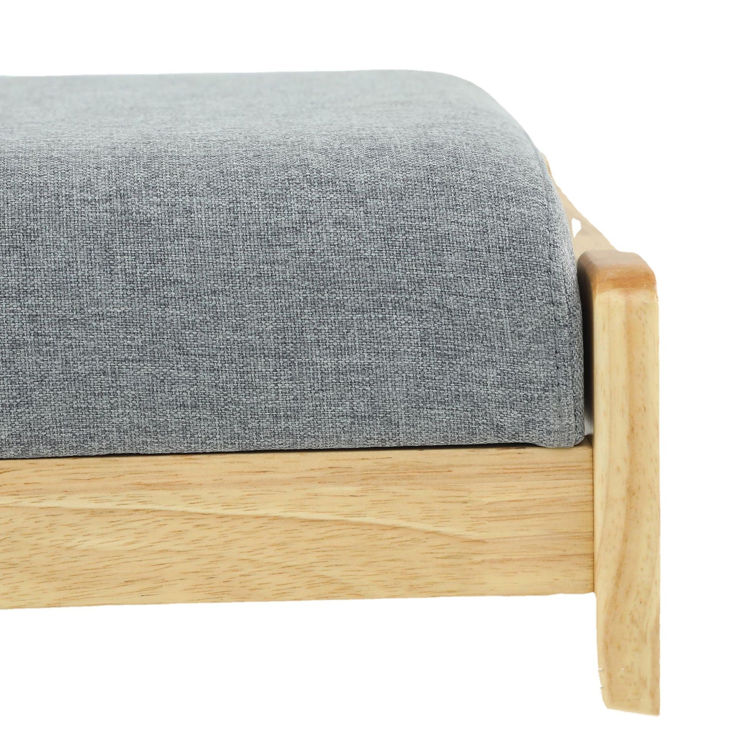 Contemporary Scandinavian Fabric Pine Rectangular Shoe Bench With 1 Shelf For Living Room
