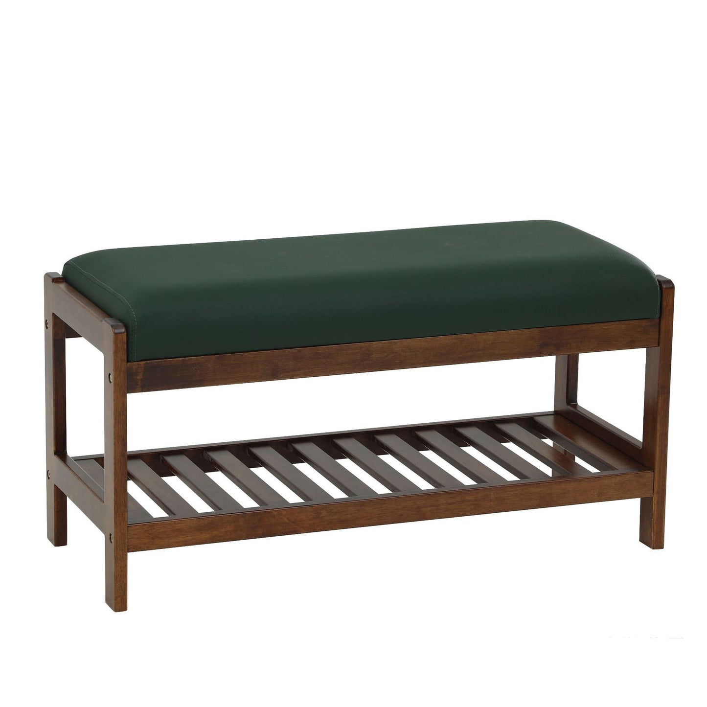 Contemporary Scandinavian Fabric Pine Rectangular Shoe Bench With 1 Shelf For Living Room