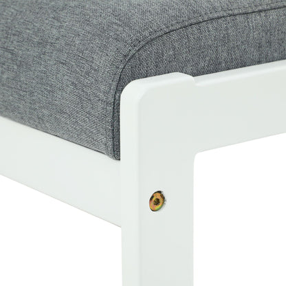 Contemporary Scandinavian Fabric Pine Rectangular Shoe Bench With 1 Shelf For Living Room
