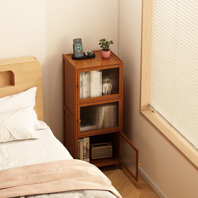 Modern Minimalist Bamboo MDF Acrylic Rattan Rectangular Storage Cabinet 1/2/3-Cabinets For Bedroom