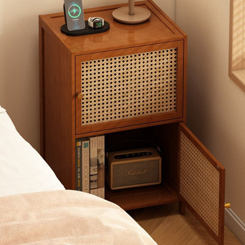 Modern Minimalist Bamboo MDF Acrylic Rattan Rectangular Storage Cabinet 1/2/3-Cabinets For Bedroom