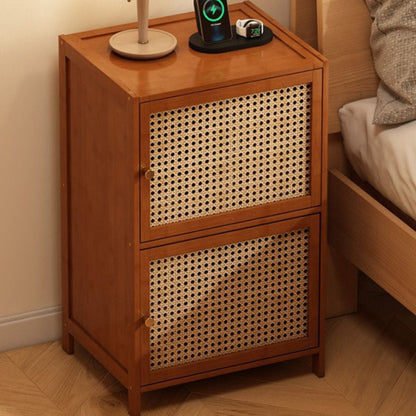 Modern Minimalist Bamboo MDF Acrylic Rattan Rectangular Storage Cabinet 1/2/3-Cabinets For Bedroom
