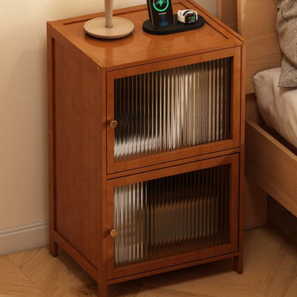 Modern Minimalist Bamboo MDF Acrylic Rattan Rectangular Storage Cabinet 1/2/3-Cabinets For Bedroom