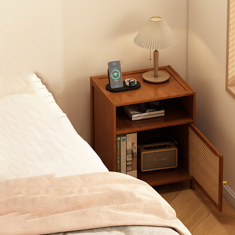 Modern Minimalist Bamboo MDF Acrylic Rattan Rectangular Storage Cabinet 1/2/3-Cabinets For Bedroom