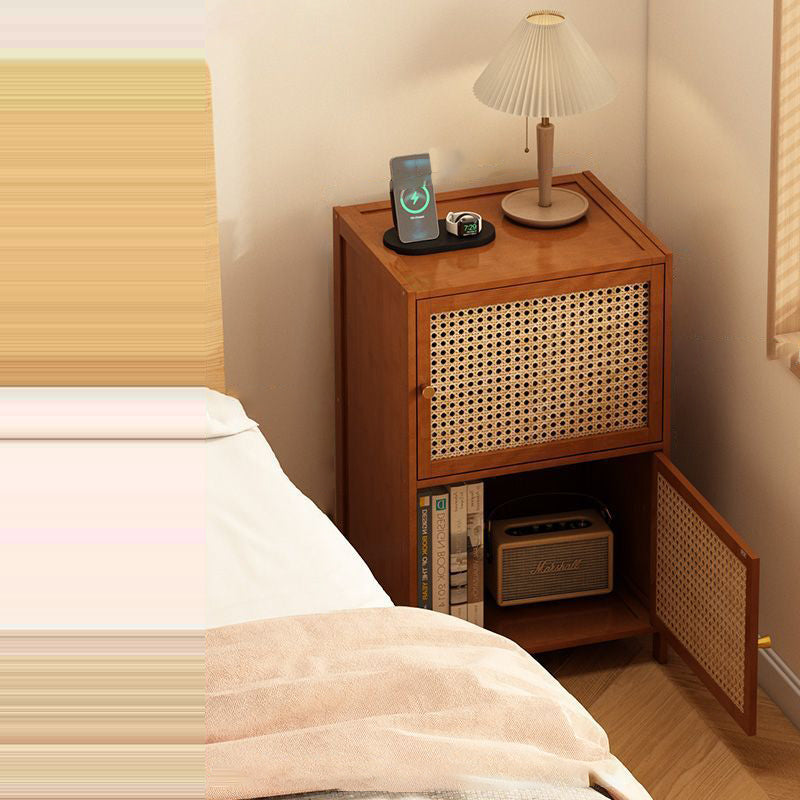 Modern Minimalist Bamboo MDF Acrylic Rattan Rectangular Storage Cabinet 1/2/3-Cabinets For Bedroom