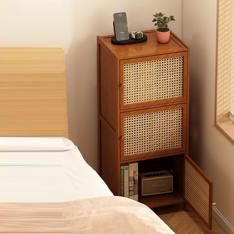 Modern Minimalist Bamboo MDF Acrylic Rattan Rectangular Storage Cabinet 1/2/3-Cabinets For Bedroom