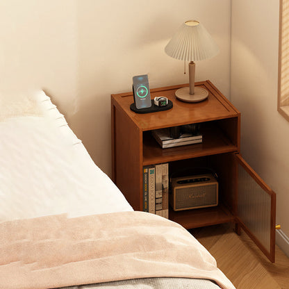 Modern Minimalist Bamboo MDF Acrylic Rattan Rectangular Storage Cabinet 1/2/3-Cabinets For Bedroom