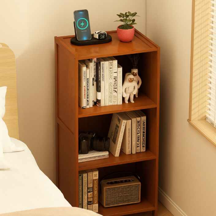 Modern Minimalist Bamboo MDF Acrylic Rattan Rectangular Storage Cabinet 1/2/3-Cabinets For Bedroom