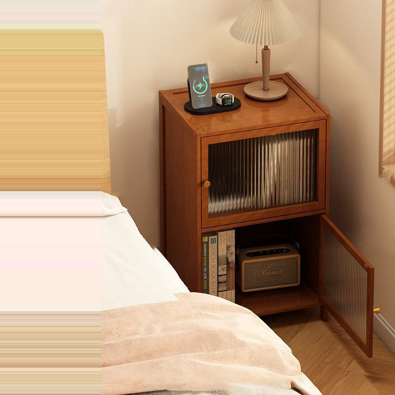 Modern Minimalist Bamboo MDF Acrylic Rattan Rectangular Storage Cabinet 1/2/3-Cabinets For Bedroom