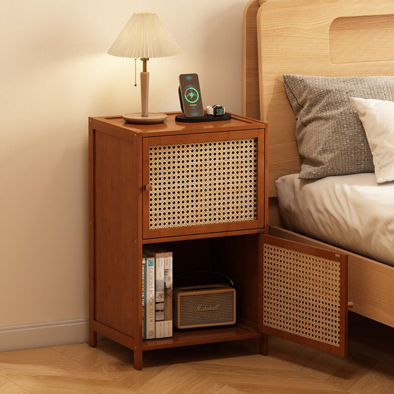 Modern Minimalist Bamboo MDF Acrylic Rattan Rectangular Storage Cabinet 1/2/3-Cabinets For Bedroom