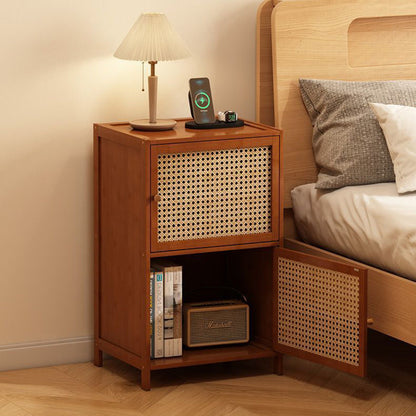 Modern Minimalist Bamboo MDF Acrylic Rattan Rectangular Storage Cabinet 1/2/3-Cabinets For Bedroom
