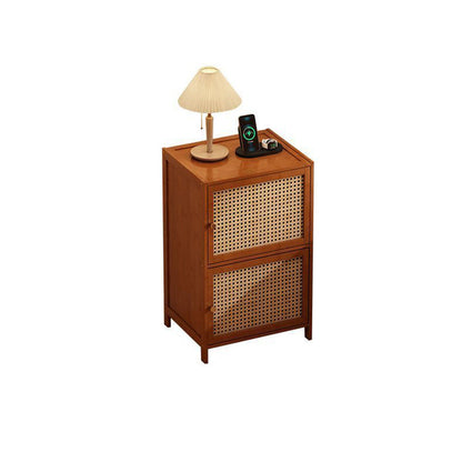 Modern Minimalist Bamboo MDF Acrylic Rattan Rectangular Storage Cabinet 1/2/3-Cabinets For Bedroom