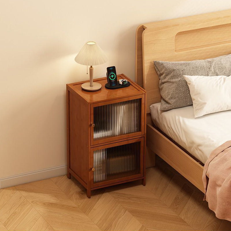 Modern Minimalist Bamboo MDF Acrylic Rattan Rectangular Storage Cabinet 1/2/3-Cabinets For Bedroom