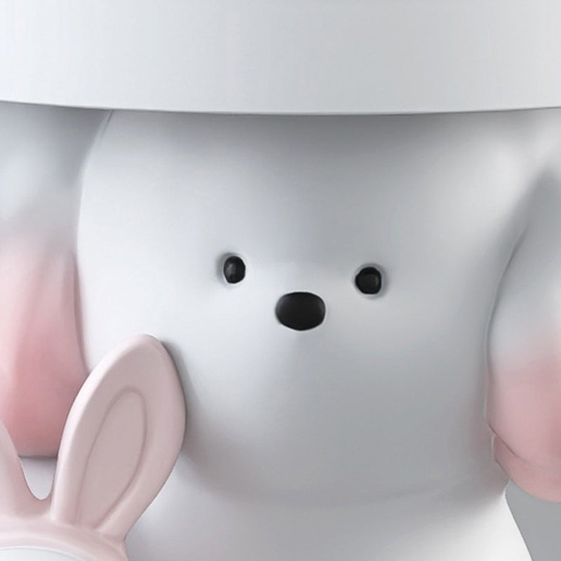 Modern Art Deco Resin Dog & Rabbit-Shaped Round End Table With 1-Tier For Living Room
