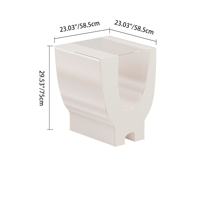 Contemporary Creative Acrylic Kraft Paper Foldable Rounded Y-Shape End Table 1-Tier For Living Room