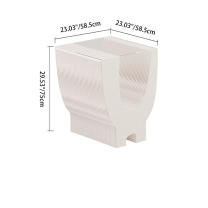 Contemporary Creative Acrylic Kraft Paper Foldable Rounded Y-Shape End Table 1-Tier For Living Room