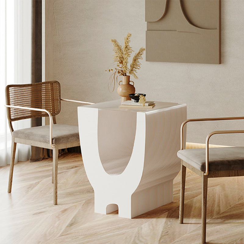 Contemporary Creative Acrylic Kraft Paper Foldable Rounded Y-Shape End Table 1-Tier For Living Room