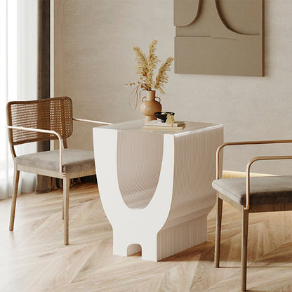 Contemporary Creative Acrylic Kraft Paper Foldable Rounded Y-Shape End Table 1-Tier For Living Room