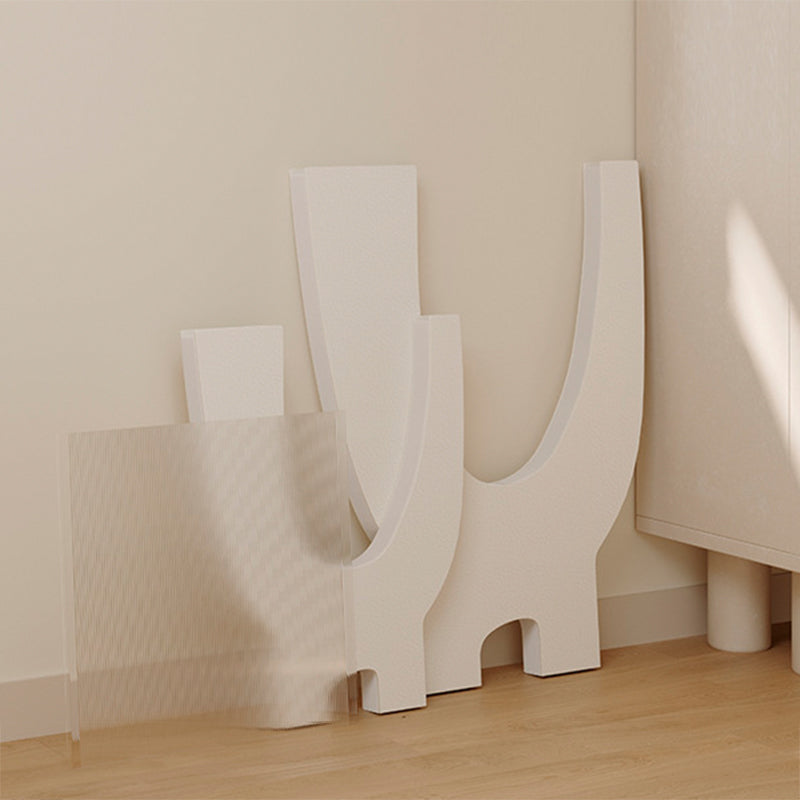 Contemporary Creative Acrylic Kraft Paper Foldable Rounded Y-Shape End Table 1-Tier For Living Room