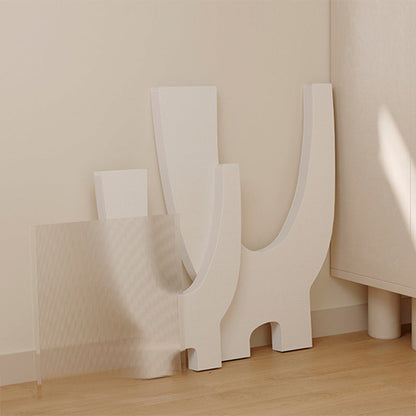 Contemporary Creative Acrylic Kraft Paper Foldable Rounded Y-Shape End Table 1-Tier For Living Room