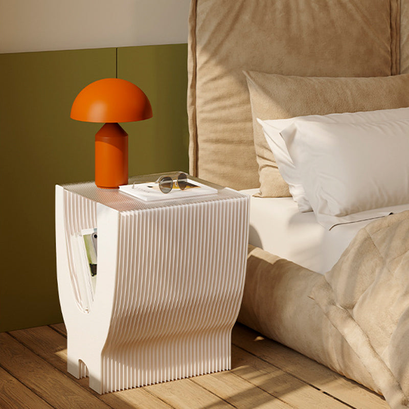 Contemporary Creative Acrylic Kraft Paper Foldable Rounded Y-Shape End Table 1-Tier For Living Room