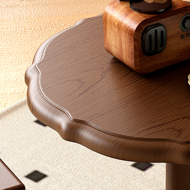 Traditional Chinese Solid Wood Round Cylindrical End Table 1-Tier For Living Room
