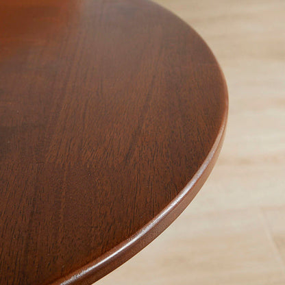 Traditional Chinese Solid Wood Round Triangle-Base End Table 1-Tier For Living Room