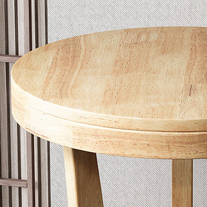 Traditional Vintage Solid Wood Round Curved Side Table 2-Tier For Living Room