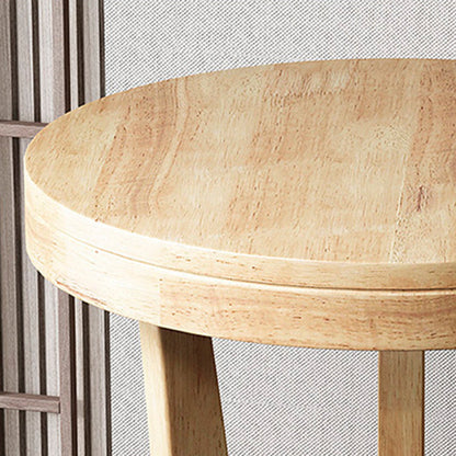 Traditional Vintage Solid Wood Round Curved Side Table 2-Tier For Living Room