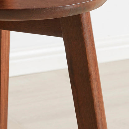 Traditional Chinese Rubberwood Round Triangular Side Table 2-Tier For Living Room