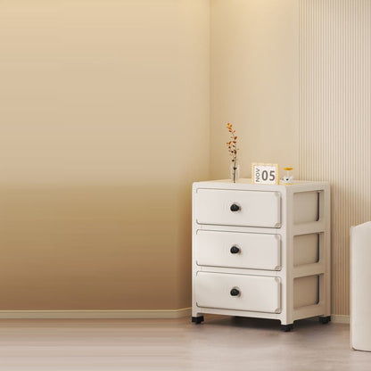 Modern Minimalist PP Plastic Square Storage Cabinet 3-Storages For Living Room