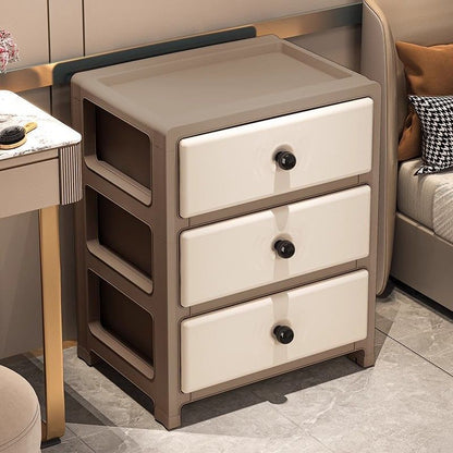 Modern Minimalist PP Plastic Square Storage Cabinet 3-Storages For Living Room