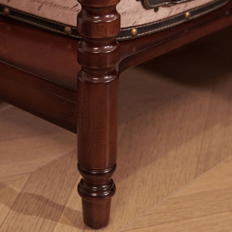 Traditional French Solid Wood Metal Roman Column Square Nightstand 1 Drawer For Bedroom