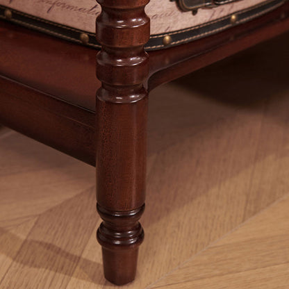 Traditional French Solid Wood Metal Roman Column Square Nightstand 1 Drawer For Bedroom