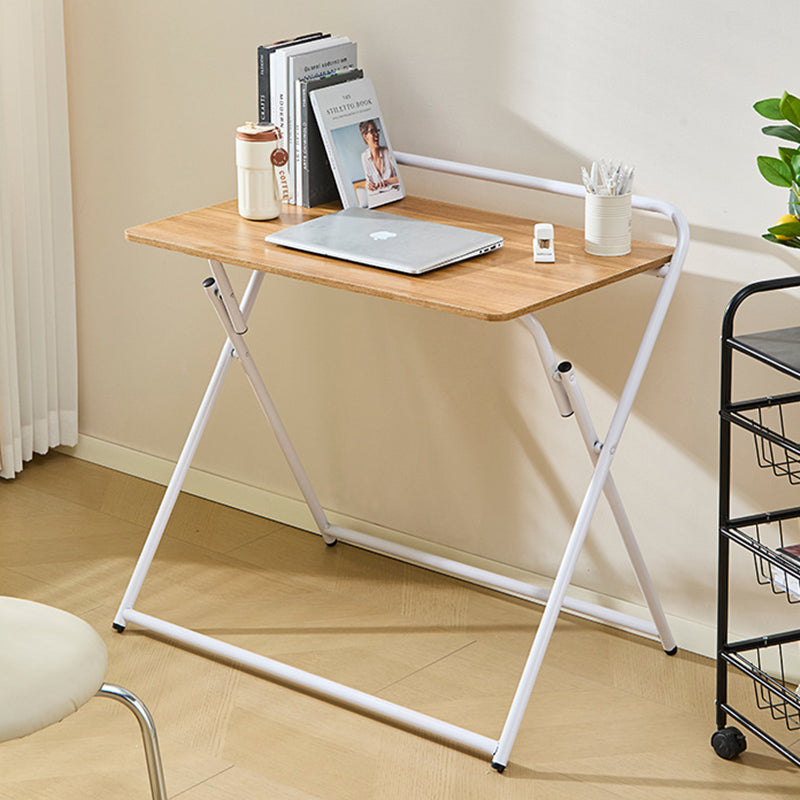 Modern Minimalist Engineered Wood Steel Tube Foldable Rectangular Side Table 1 Tier For Living Room