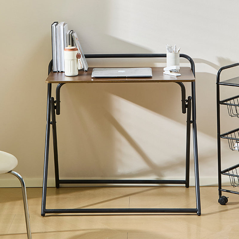 Modern Minimalist Engineered Wood Steel Tube Foldable Rectangular Side Table 1 Tier For Living Room