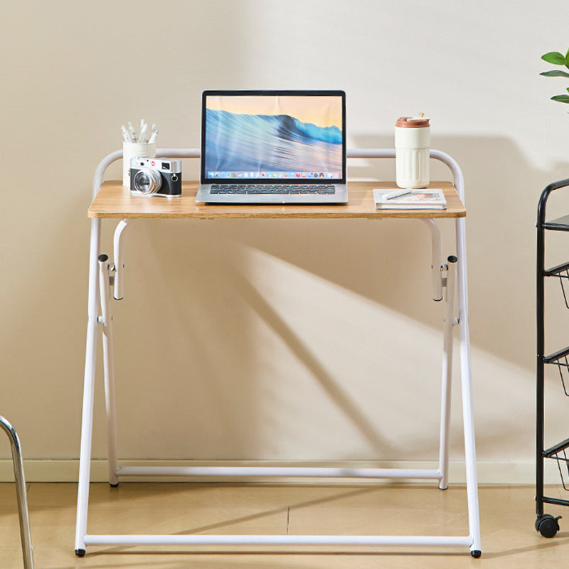 Modern Minimalist Engineered Wood Steel Tube Foldable Rectangular Side Table 1 Tier For Living Room