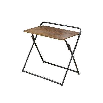 Modern Minimalist Engineered Wood Steel Tube Foldable Rectangular Side Table 1 Tier For Living Room