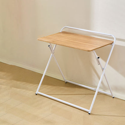 Modern Minimalist Engineered Wood Steel Tube Foldable Rectangular Side Table 1 Tier For Living Room