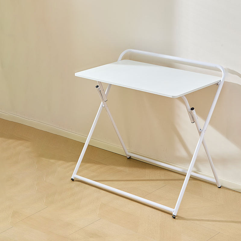 Modern Minimalist Engineered Wood Steel Tube Foldable Rectangular Side Table 1 Tier For Living Room