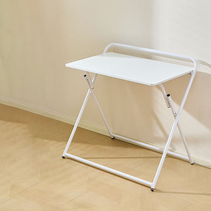 Modern Minimalist Engineered Wood Steel Tube Foldable Rectangular Side Table 1 Tier For Living Room