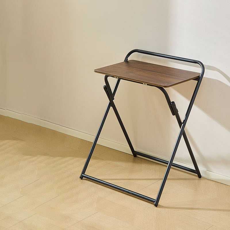 Modern Minimalist Engineered Wood Steel Tube Foldable Rectangular Side Table 1 Tier For Living Room