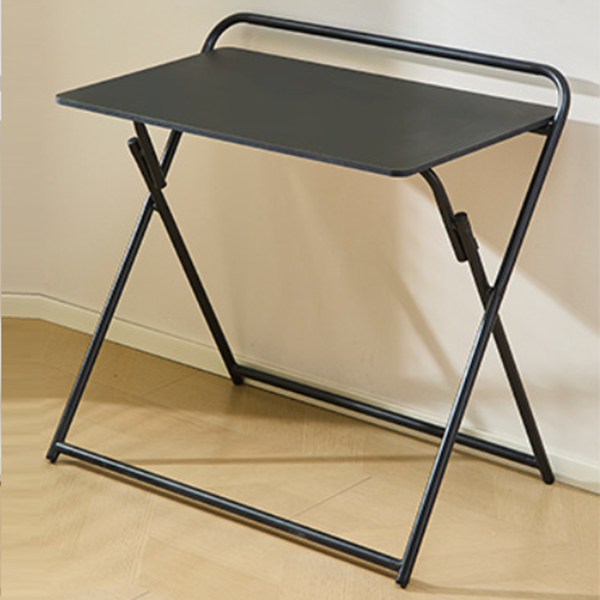 Modern Minimalist Engineered Wood Steel Tube Foldable Rectangular Side Table 1 Tier For Living Room