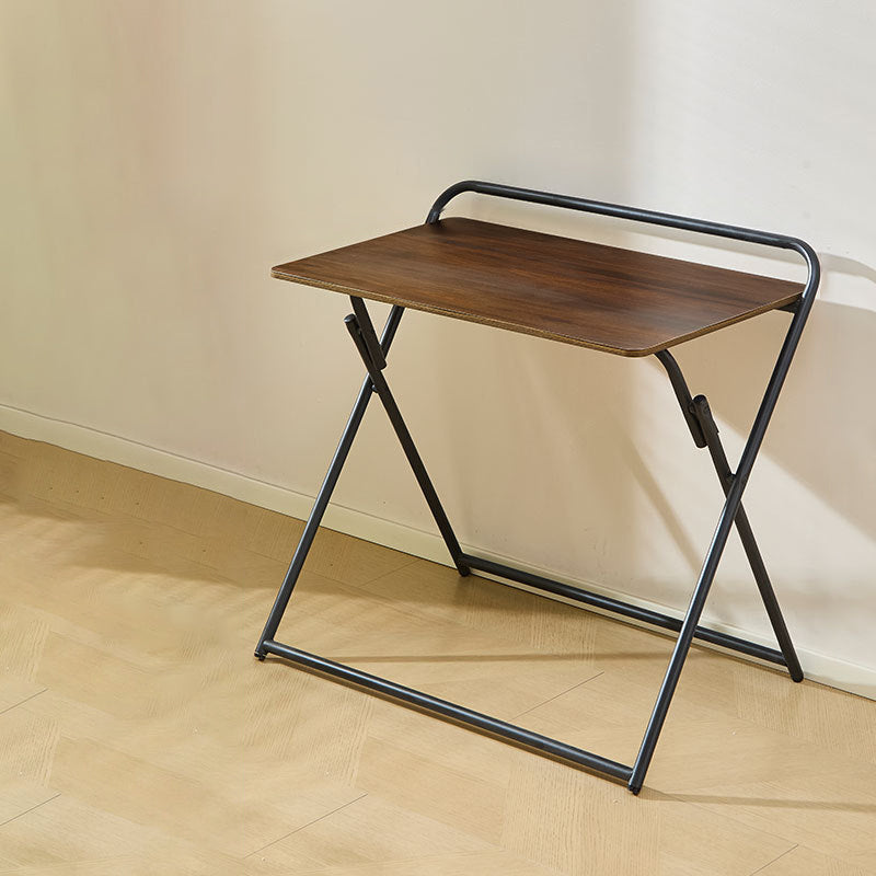 Modern Minimalist Engineered Wood Steel Tube Foldable Rectangular Side Table 1 Tier For Living Room