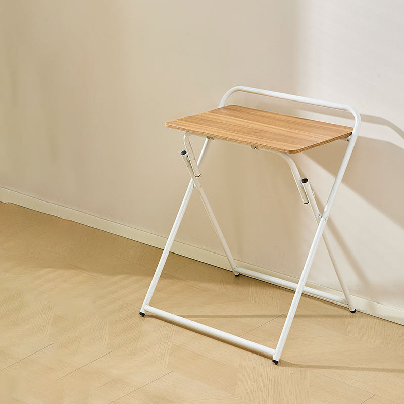 Modern Minimalist Engineered Wood Steel Tube Foldable Rectangular Side Table 1 Tier For Living Room