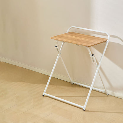Modern Minimalist Engineered Wood Steel Tube Foldable Rectangular Side Table 1 Tier For Living Room