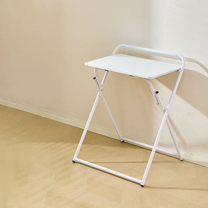 Modern Minimalist Engineered Wood Steel Tube Foldable Rectangular Side Table 1 Tier For Living Room