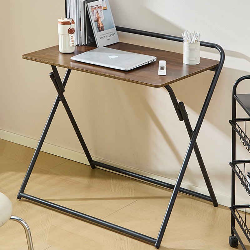 Modern Minimalist Engineered Wood Steel Tube Foldable Rectangular Side Table 1 Tier For Living Room